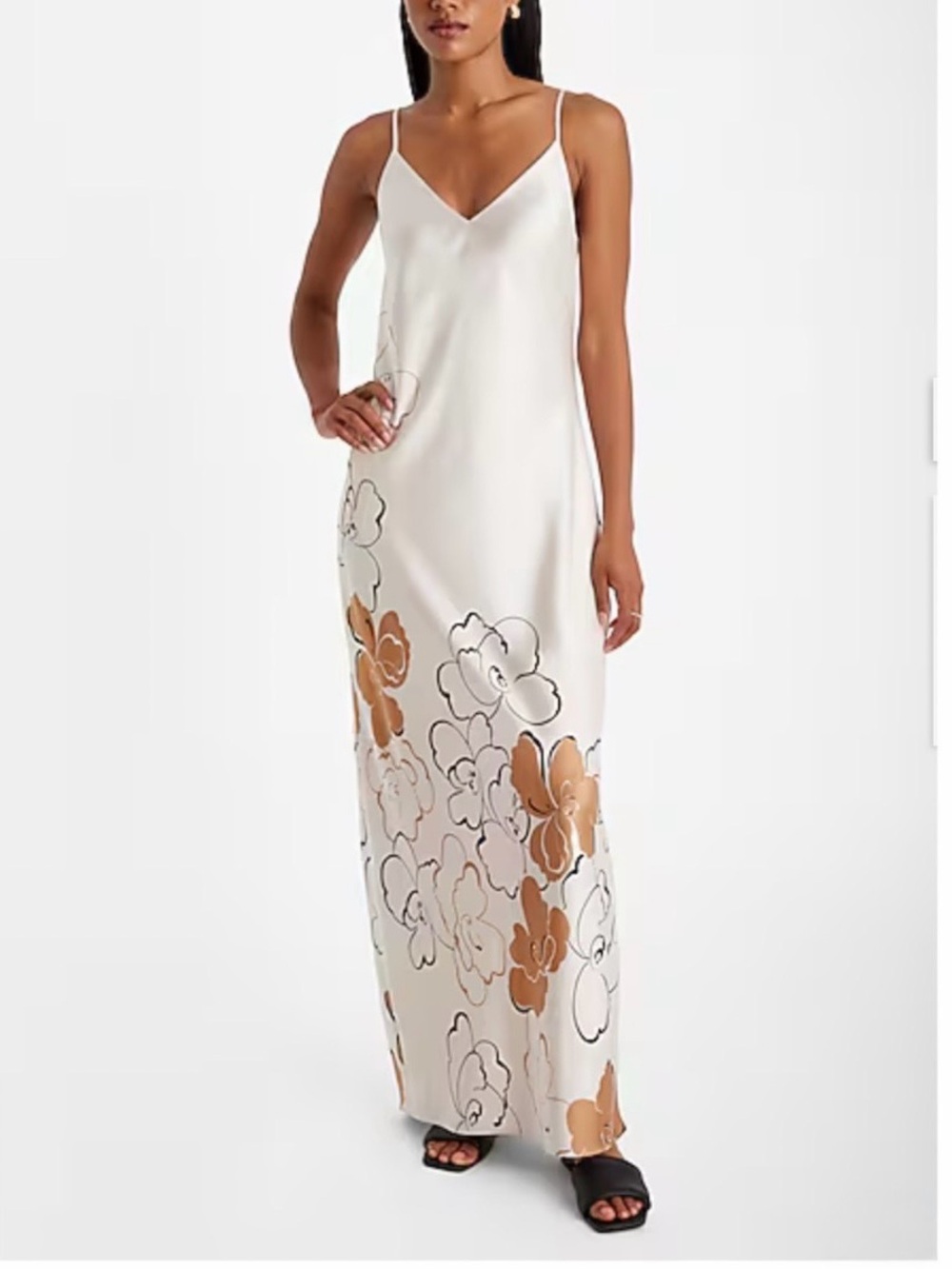 Express Cream Floral Slip Maxi Dress, Women’s XL - Picture 2 of 9